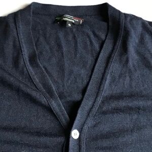 Simons 100%  extra fine merino wool navy blue Cardigan made Italy 🇮🇹